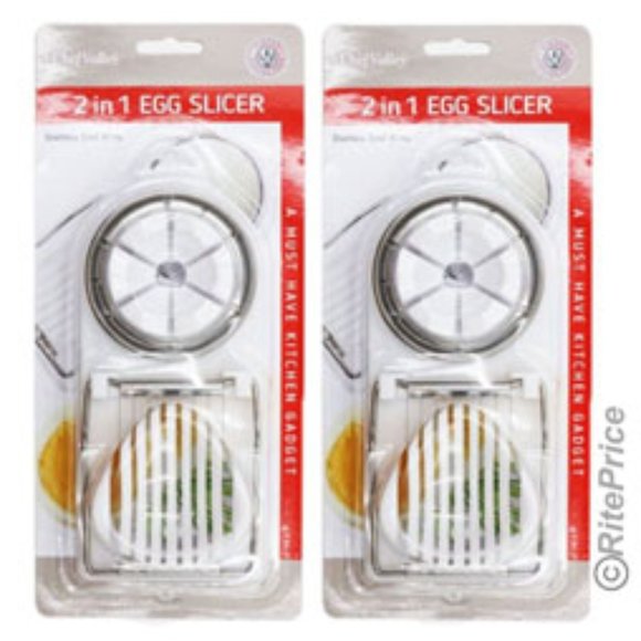 2 In 1 Stainless Steel Boiled Egg Slicer Mushroom Tomato Kitchen Choper (2 Pack) - Picture 2 of 10